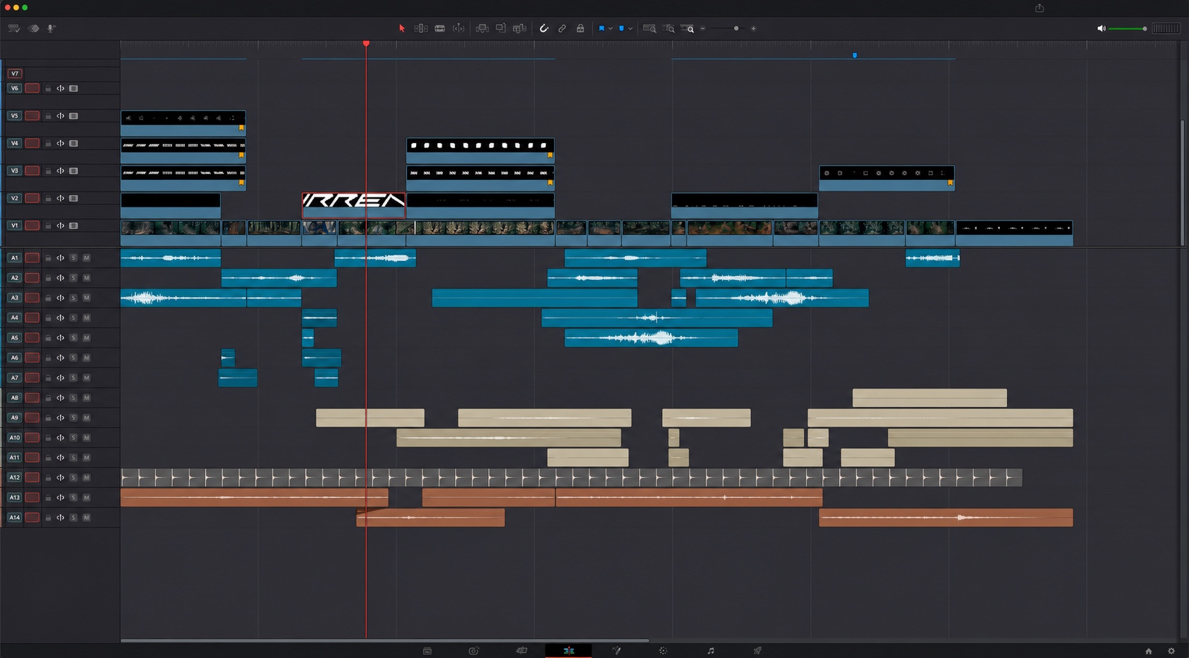 De-identified edit timeline for Current Paid 01
