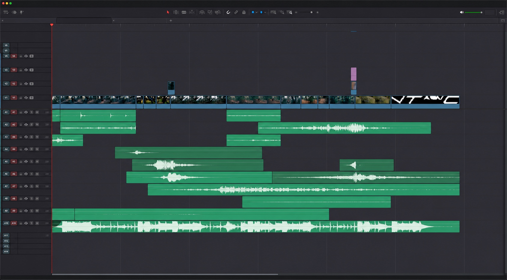 De-identified edit timeline for Blue Onyx