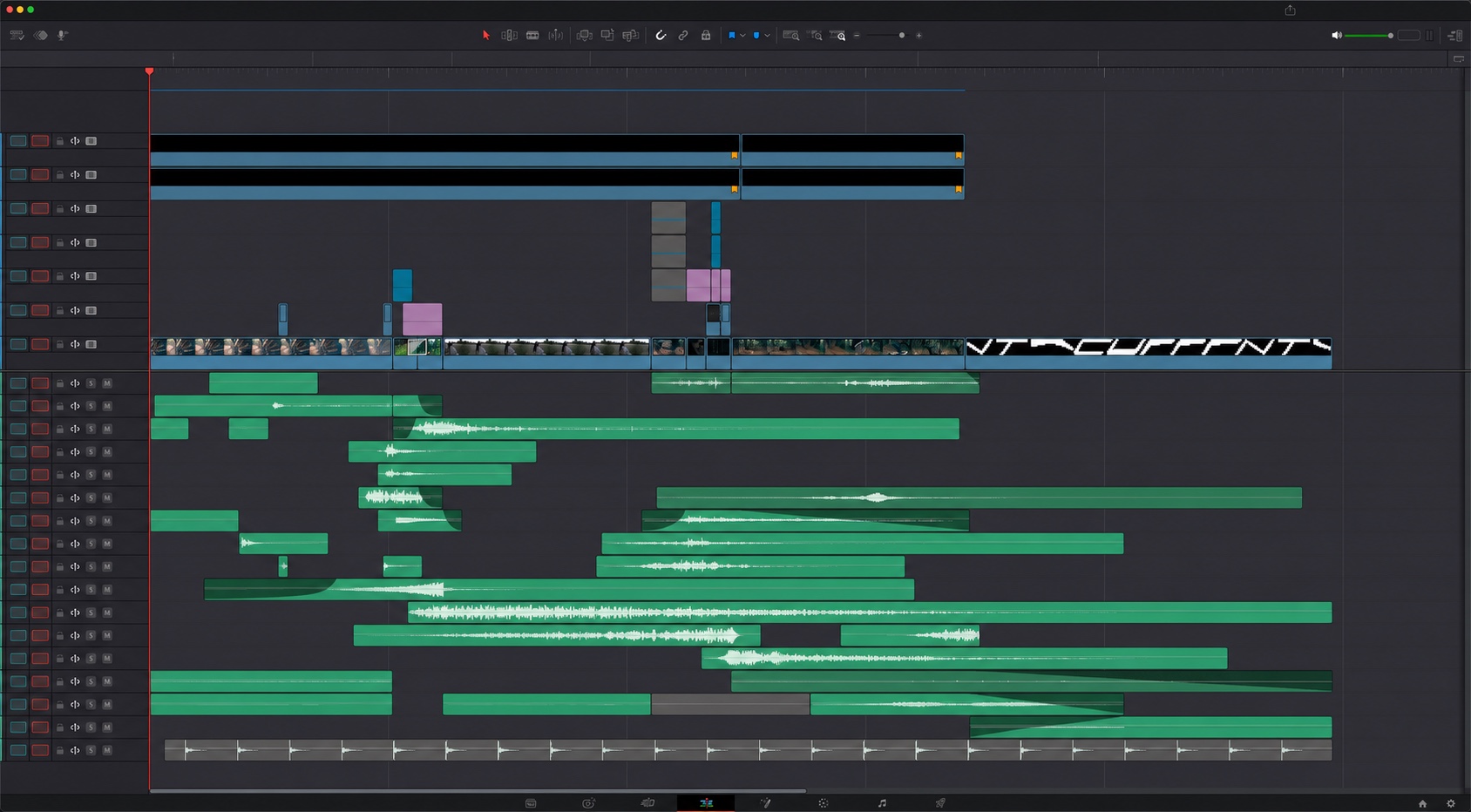De-identified edit timeline for Glacier Mint