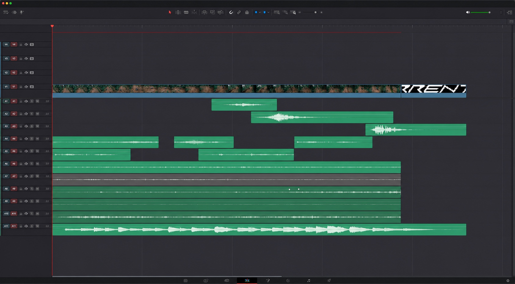 De-identified edit timeline for Midnight Black