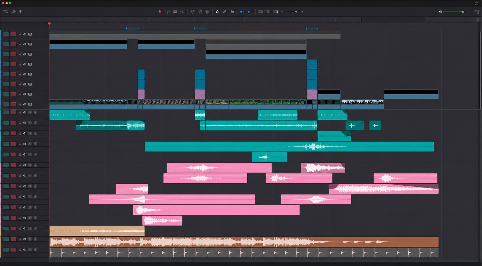 De-identified edit timeline for Specs and Features